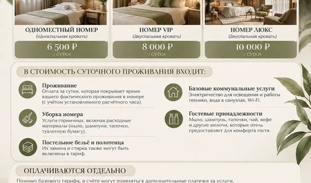 ПРАЙС-ЛИСТ ПРОЖИВАНИЕ "ЛЮК-СЕКТОР"